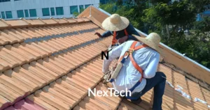 Waterproofing tips landed house Singapore roof specialist applying tile roof membrane repair