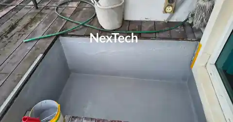 Wall seepage repair Singapore - finished waterproofing coat by NexTech